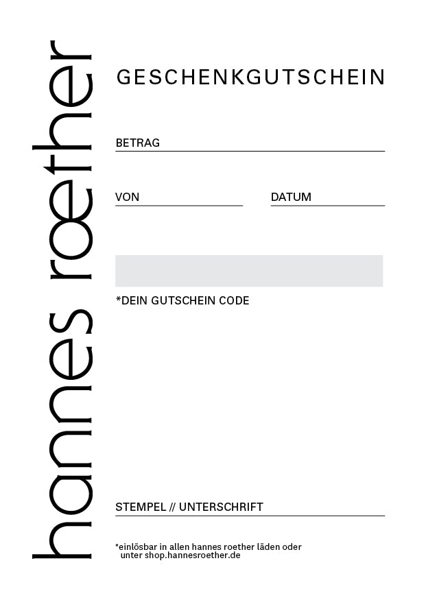 hannes roether Geschenkgutschein